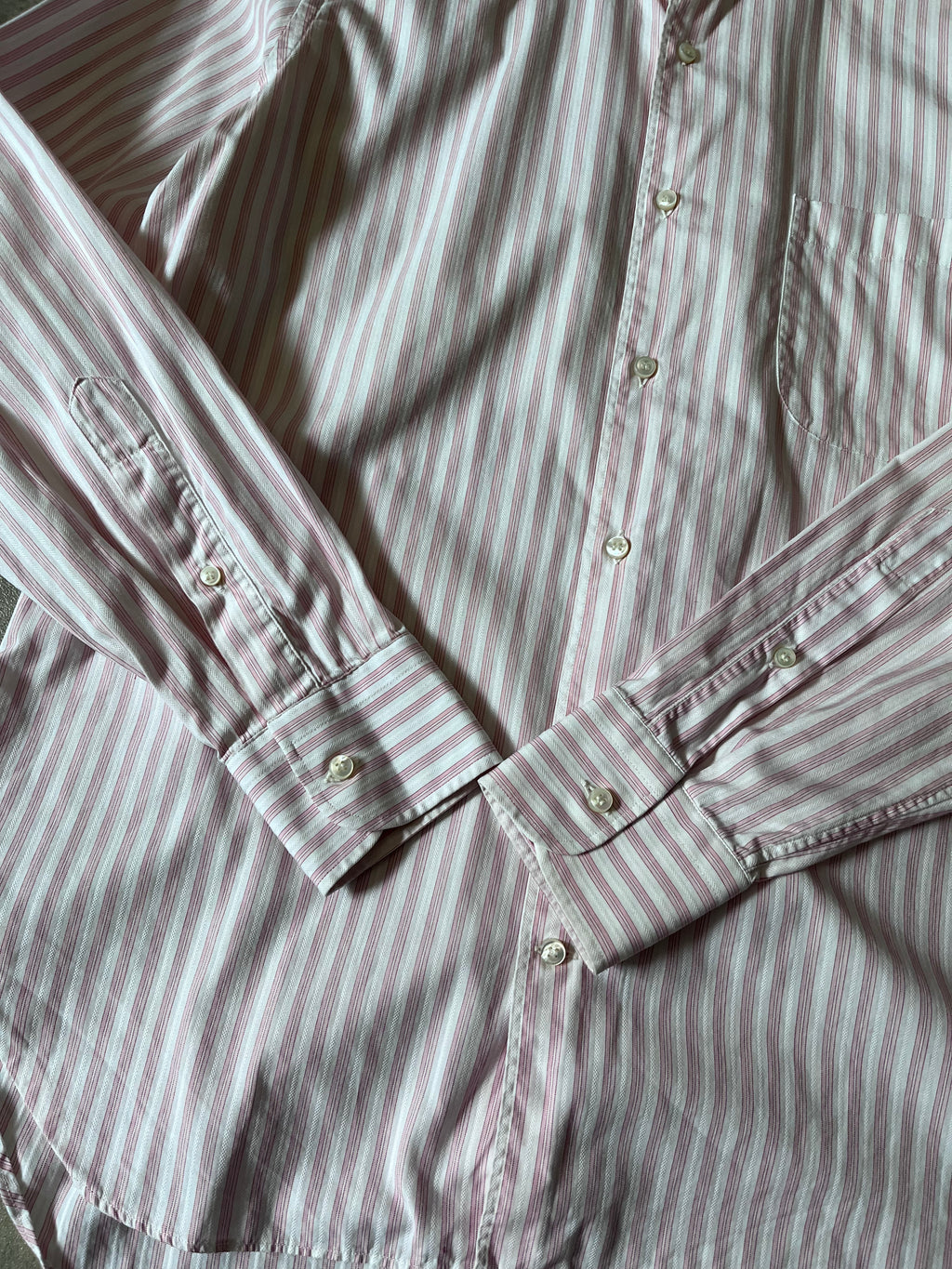 Loro Piana Striped Formal Shirt Pink White Men - XL