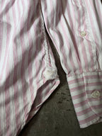 Loro Piana Striped Formal Shirt Pink White Men - XL