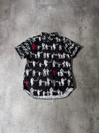 S/S 2017 Comme des Garcons Black Music Band All Over Print Short Sleeve Shirt Black Men - M