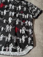 S/S 2017 Comme des Garcons Black Music Band All Over Print Short Sleeve Shirt Black Men - M