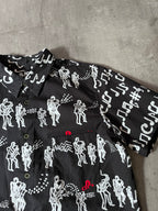 S/S 2017 Comme des Garcons Black Music Band All Over Print Short Sleeve Shirt Black Men - M