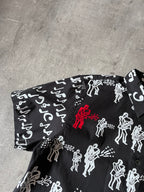 S/S 2017 Comme des Garcons Black Music Band All Over Print Short Sleeve Shirt Black Men - M