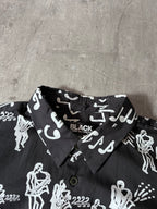 S/S 2017 Comme des Garcons Black Music Band All Over Print Short Sleeve Shirt Black Men - M