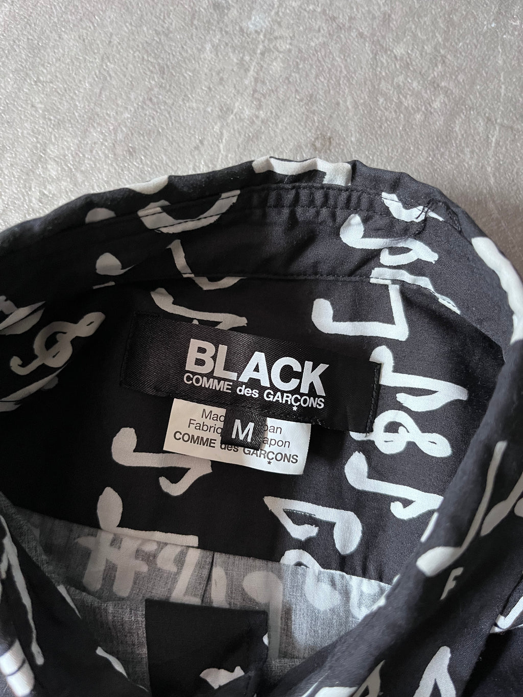 S/S 2017 Comme des Garcons Black Music Band All Over Print Short Sleeve Shirt Black Men - M