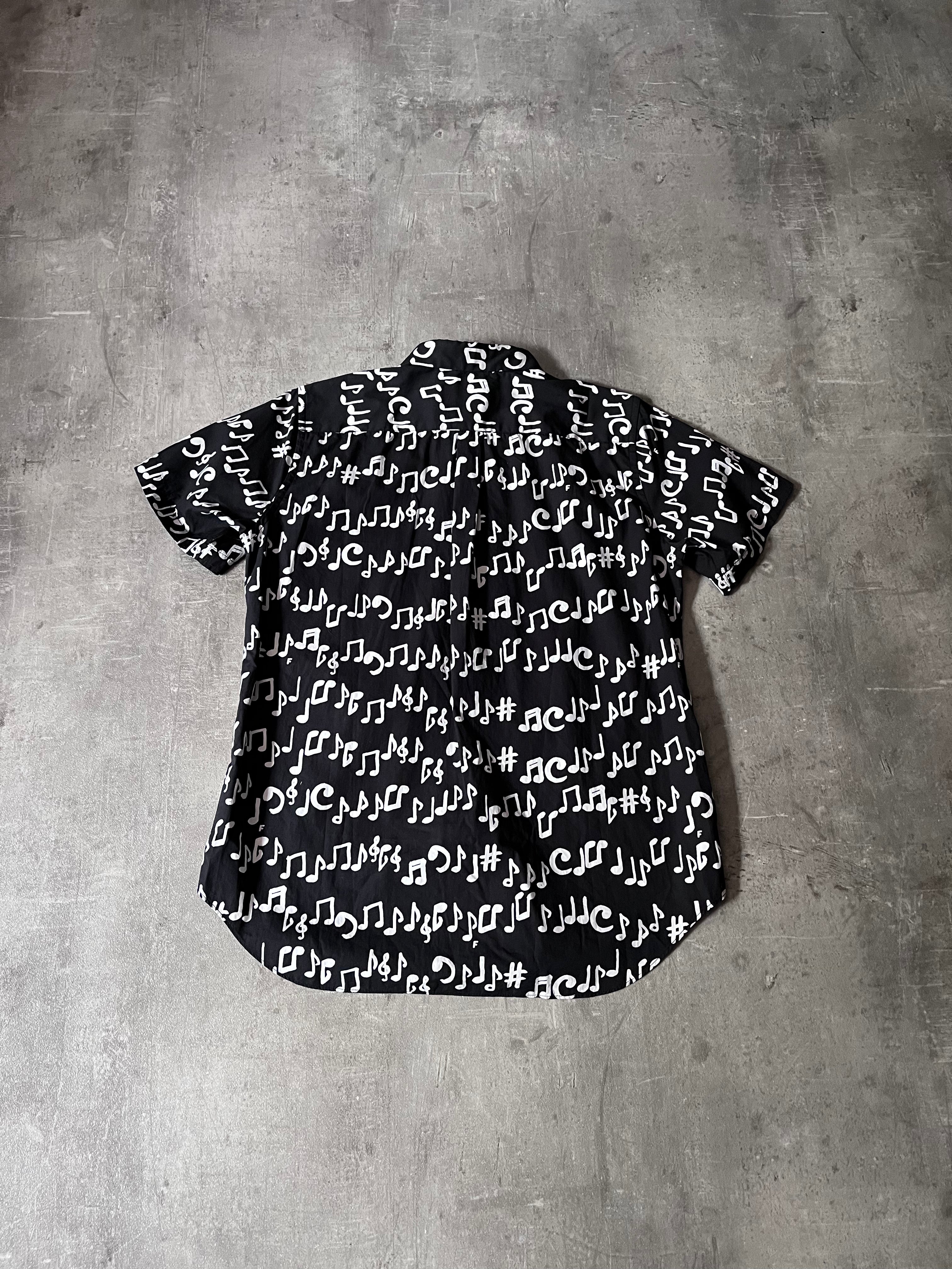 S/S 2017 Comme des Garcons Black Music Band All Over Print Short Sleeve Shirt Black Men - M