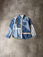 Ne-Net by Issey Miyake Reconstructed Patchwork Denim Shirt Blue Men - M