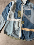 Ne-Net by Issey Miyake Reconstructed Patchwork Denim Shirt Blue Men - M