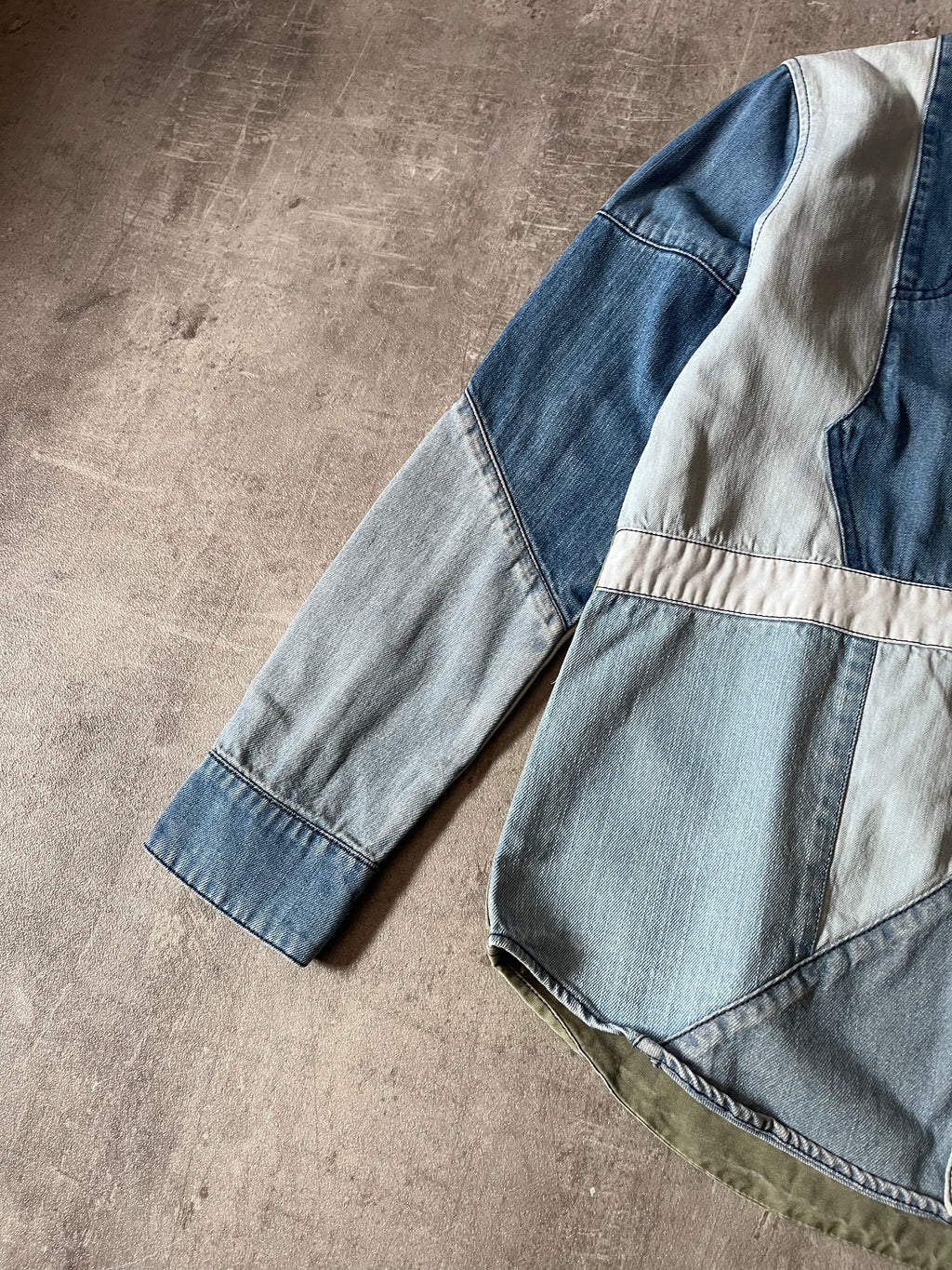 Ne-Net by Issey Miyake Reconstructed Patchwork Denim Shirt Blue Men - M