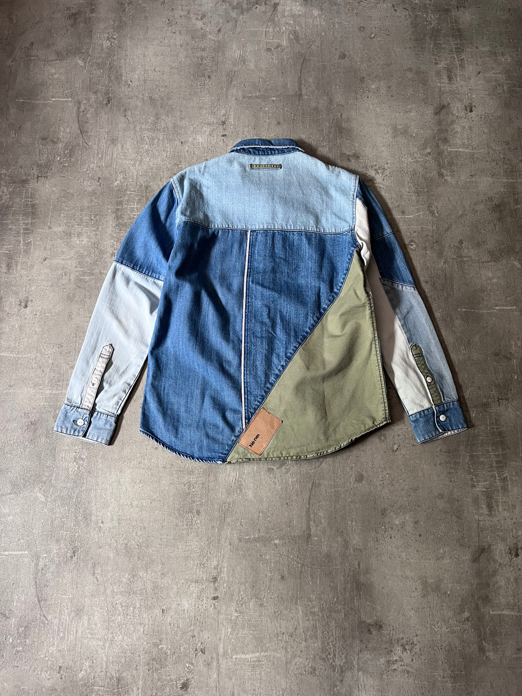 Ne-Net by Issey Miyake Reconstructed Patchwork Denim Shirt Blue Men - M