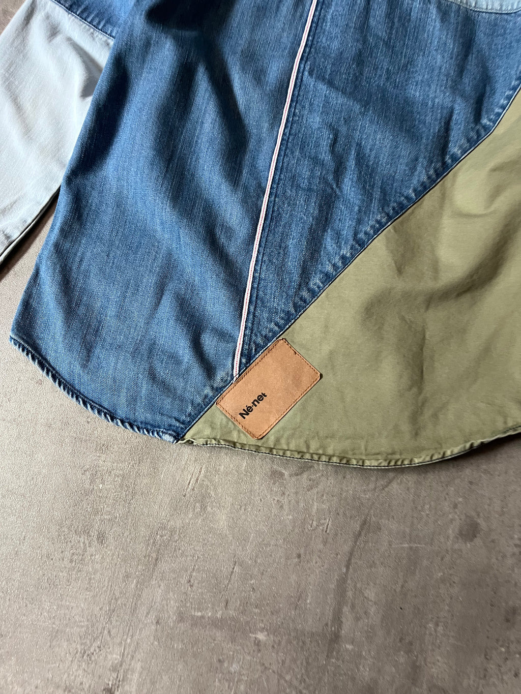 Ne-Net by Issey Miyake Reconstructed Patchwork Denim Shirt Blue Men - M