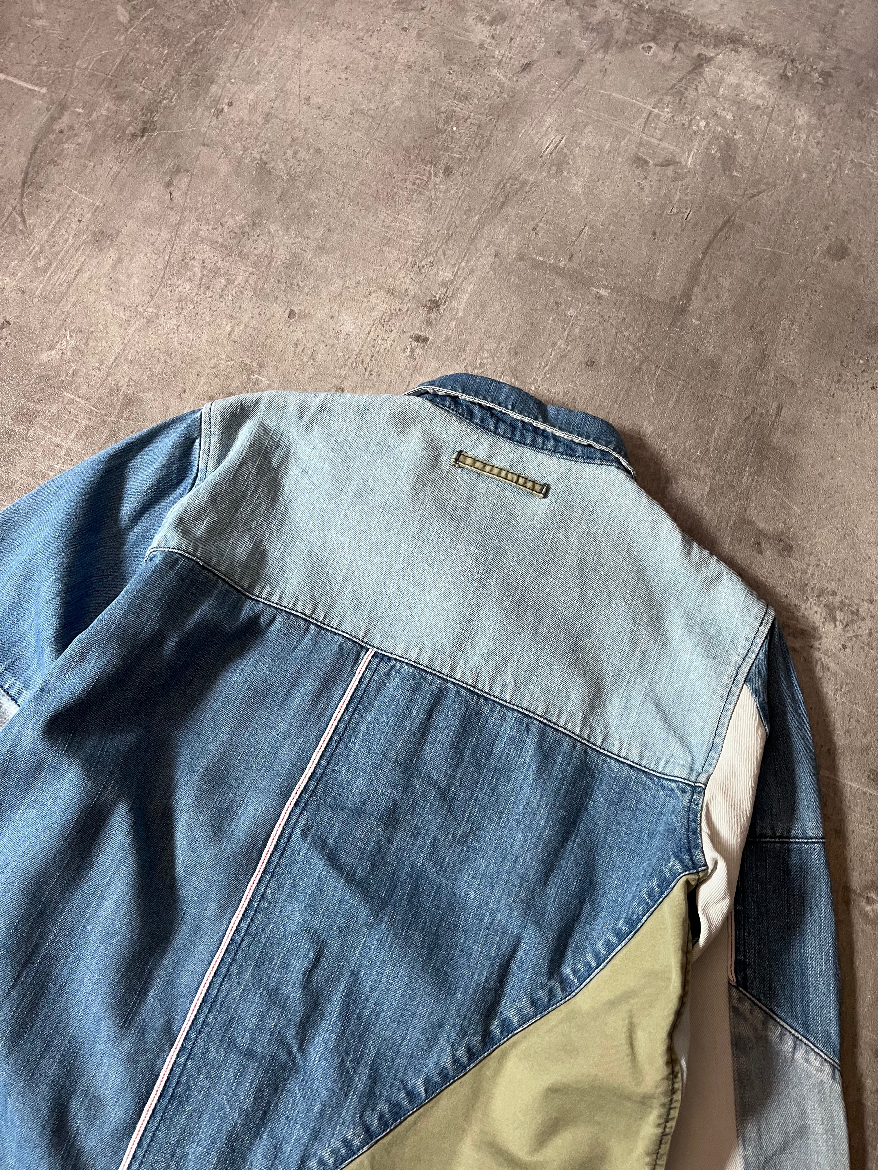 Ne-Net by Issey Miyake Reconstructed Patchwork Denim Shirt Blue Men - M