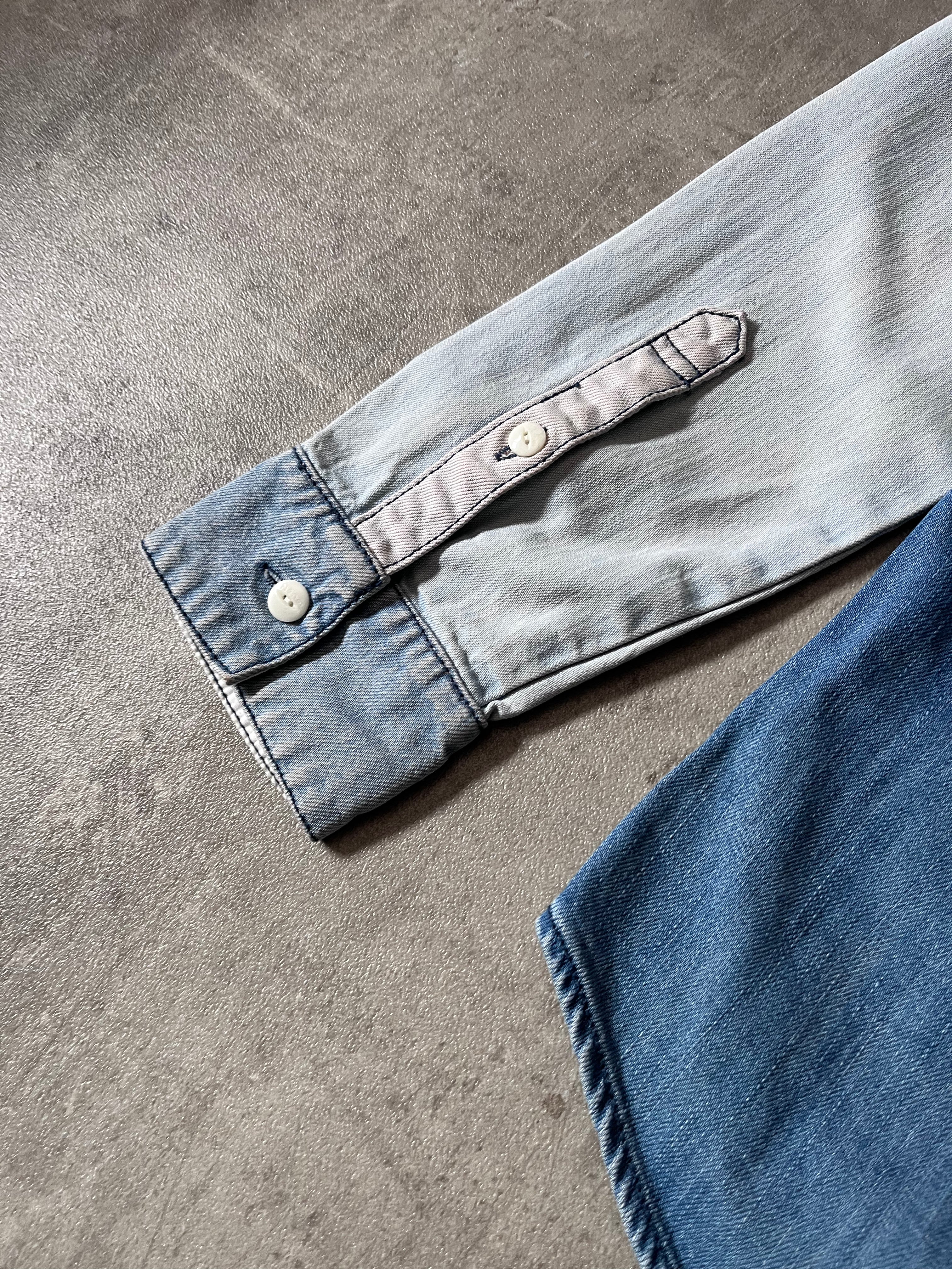 Ne-Net by Issey Miyake Reconstructed Patchwork Denim Shirt Blue Men - M