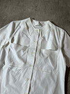 S/S 2019 Maison Margiela Artisanal Line Deconstructed Short Sleeve Shirt White Men - M