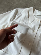 S/S 2019 Maison Margiela Artisanal Line Deconstructed Short Sleeve Shirt White Men - M
