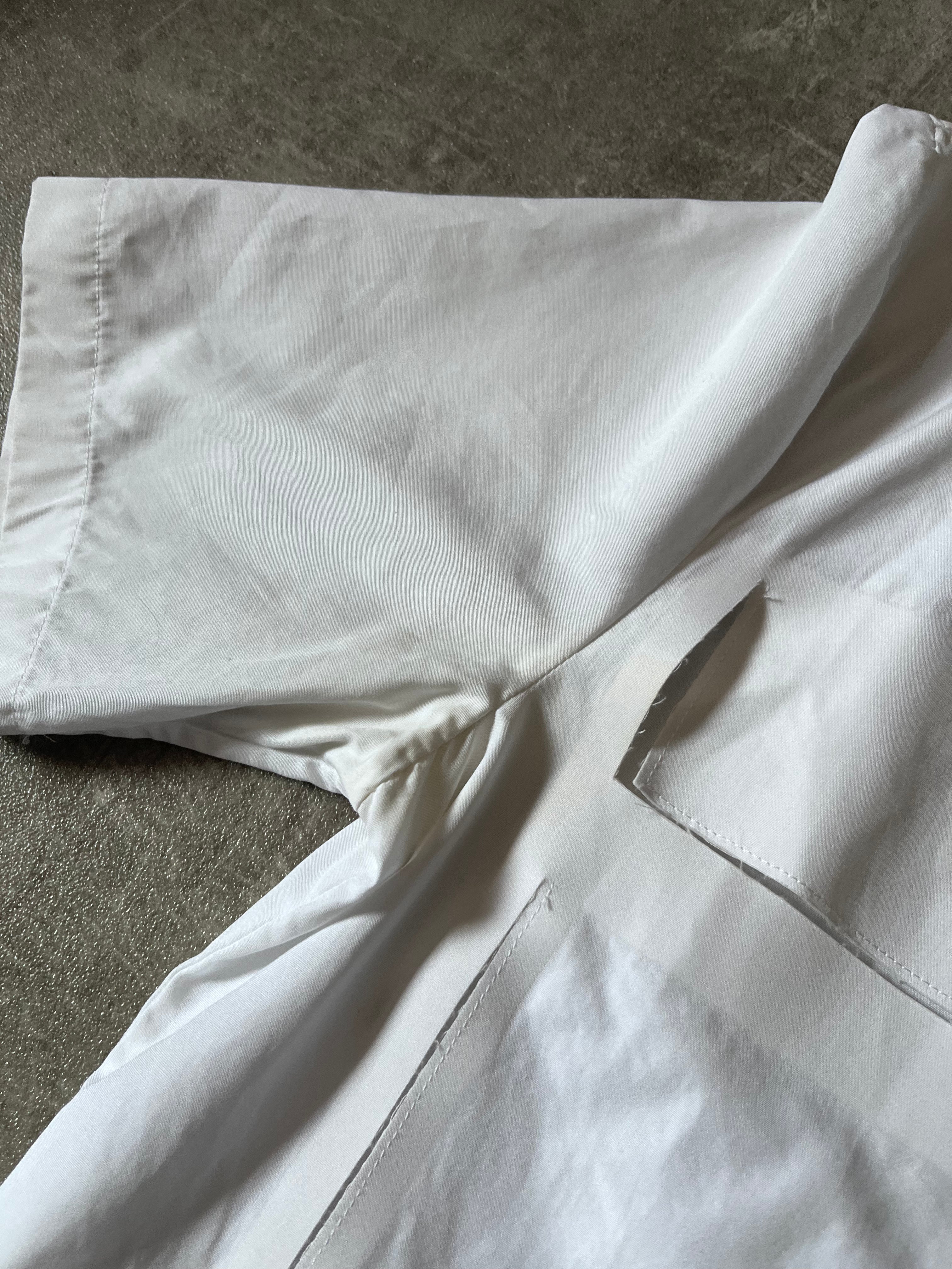 S/S 2019 Maison Margiela Artisanal Line Deconstructed Short Sleeve Shirt White Men - M