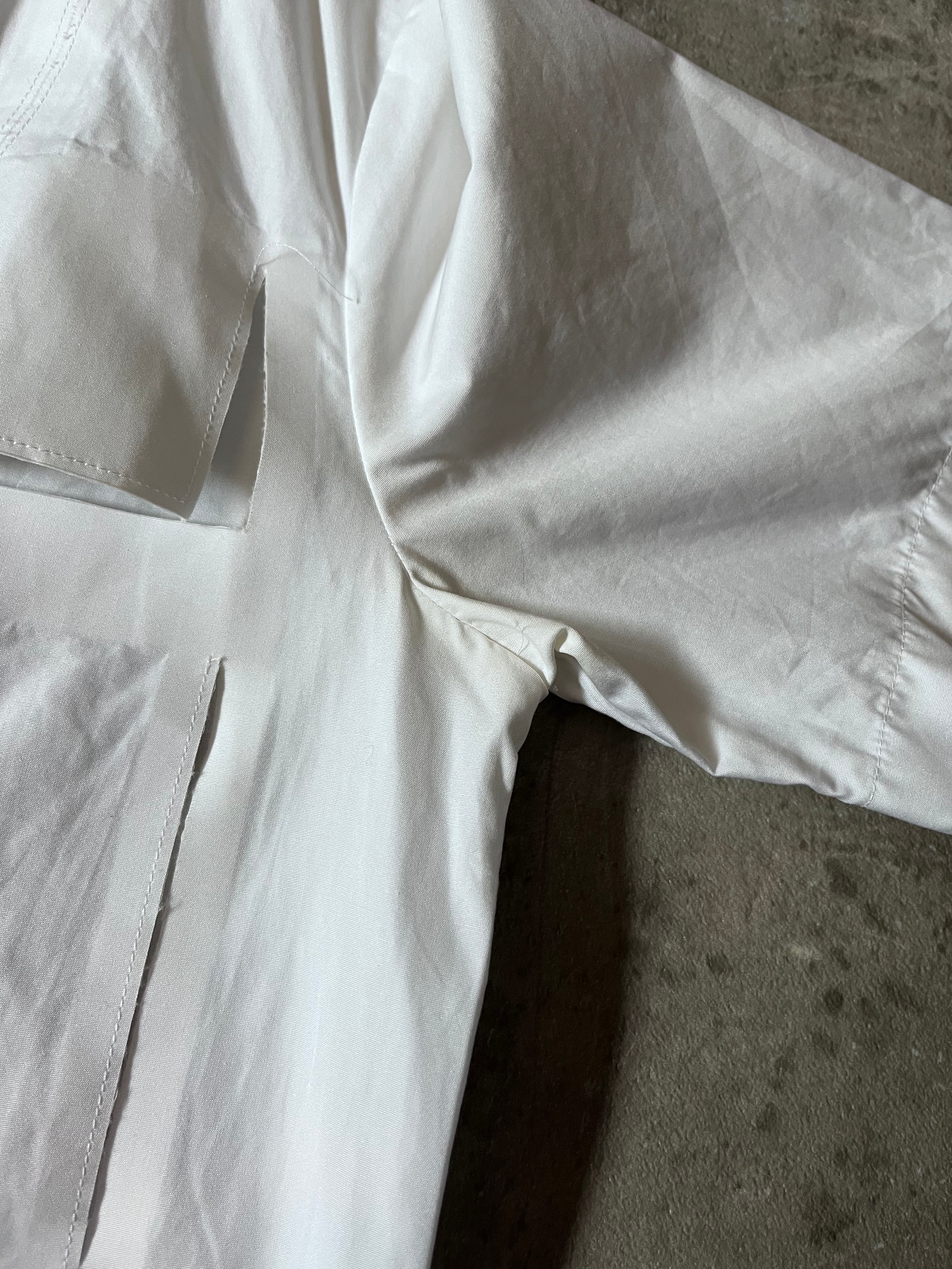 S/S 2019 Maison Margiela Artisanal Line Deconstructed Short Sleeve Shirt White Men - M