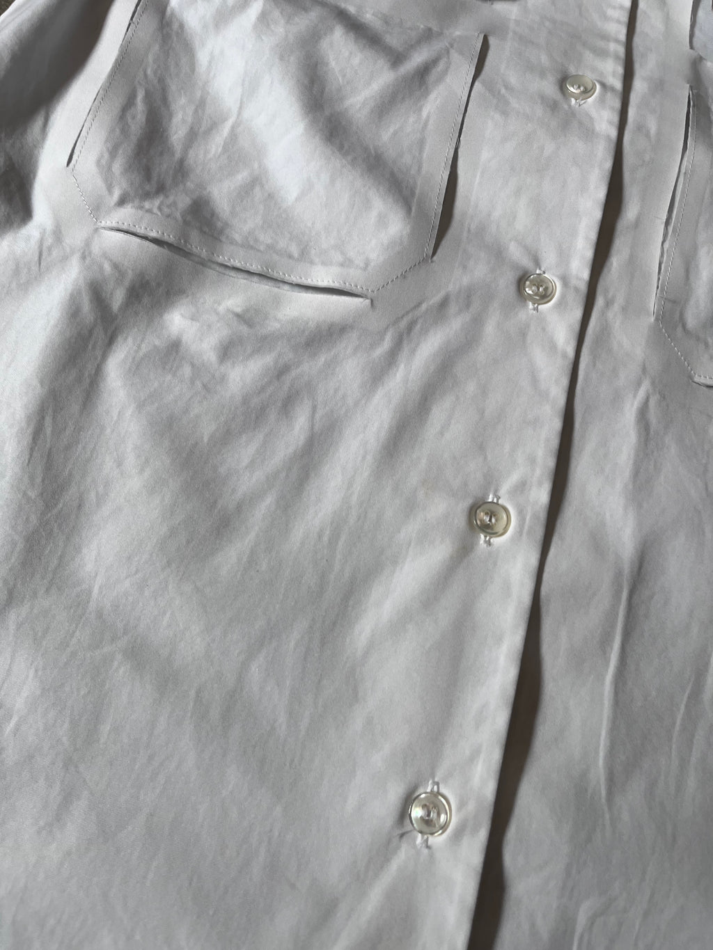 S/S 2019 Maison Margiela Artisanal Line Deconstructed Short Sleeve Shirt White Men - M