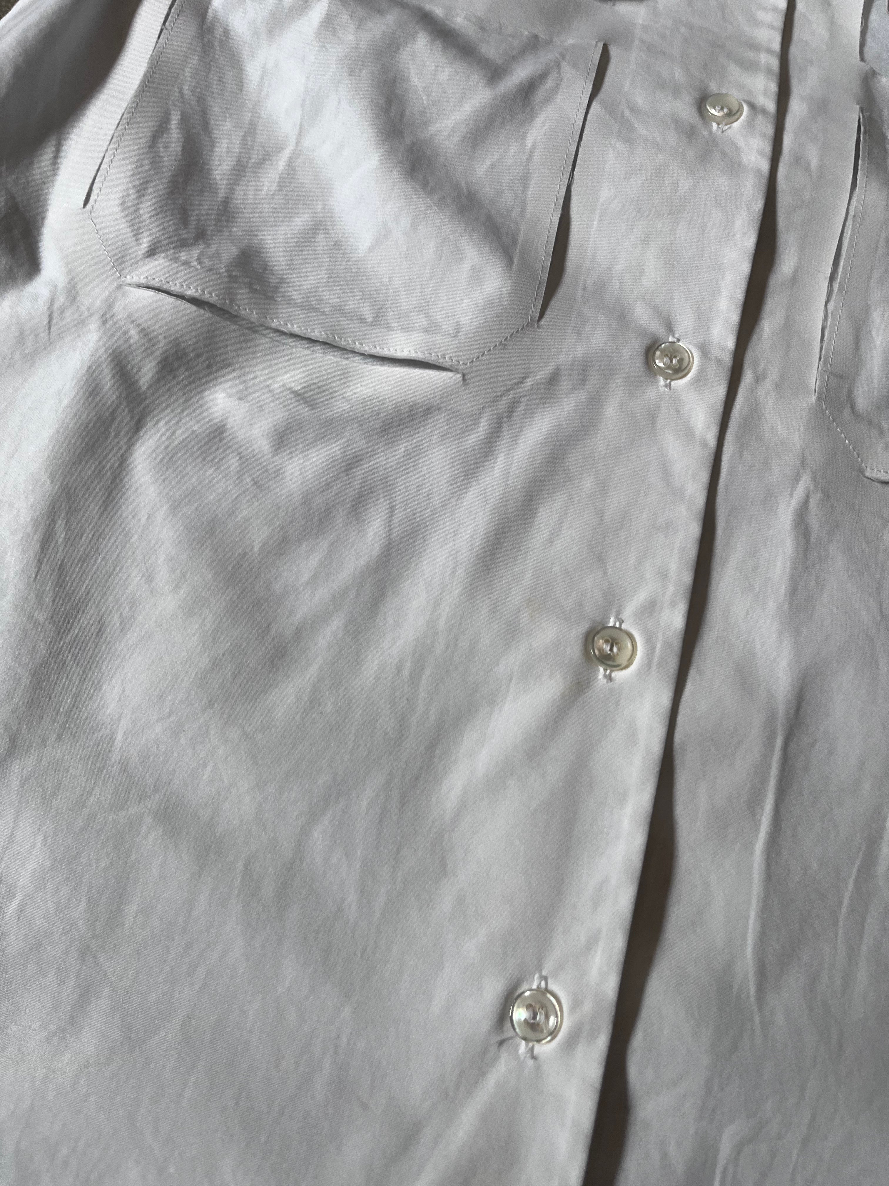 S/S 2019 Maison Margiela Artisanal Line Deconstructed Short Sleeve Shirt White Men - M