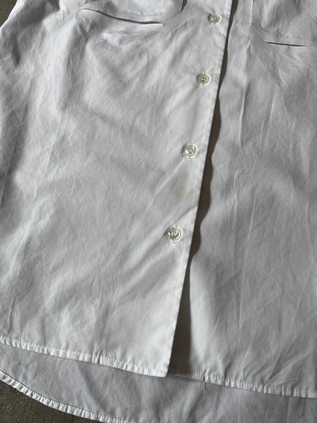 S/S 2019 Maison Margiela Artisanal Line Deconstructed Short Sleeve Shirt White Men - M