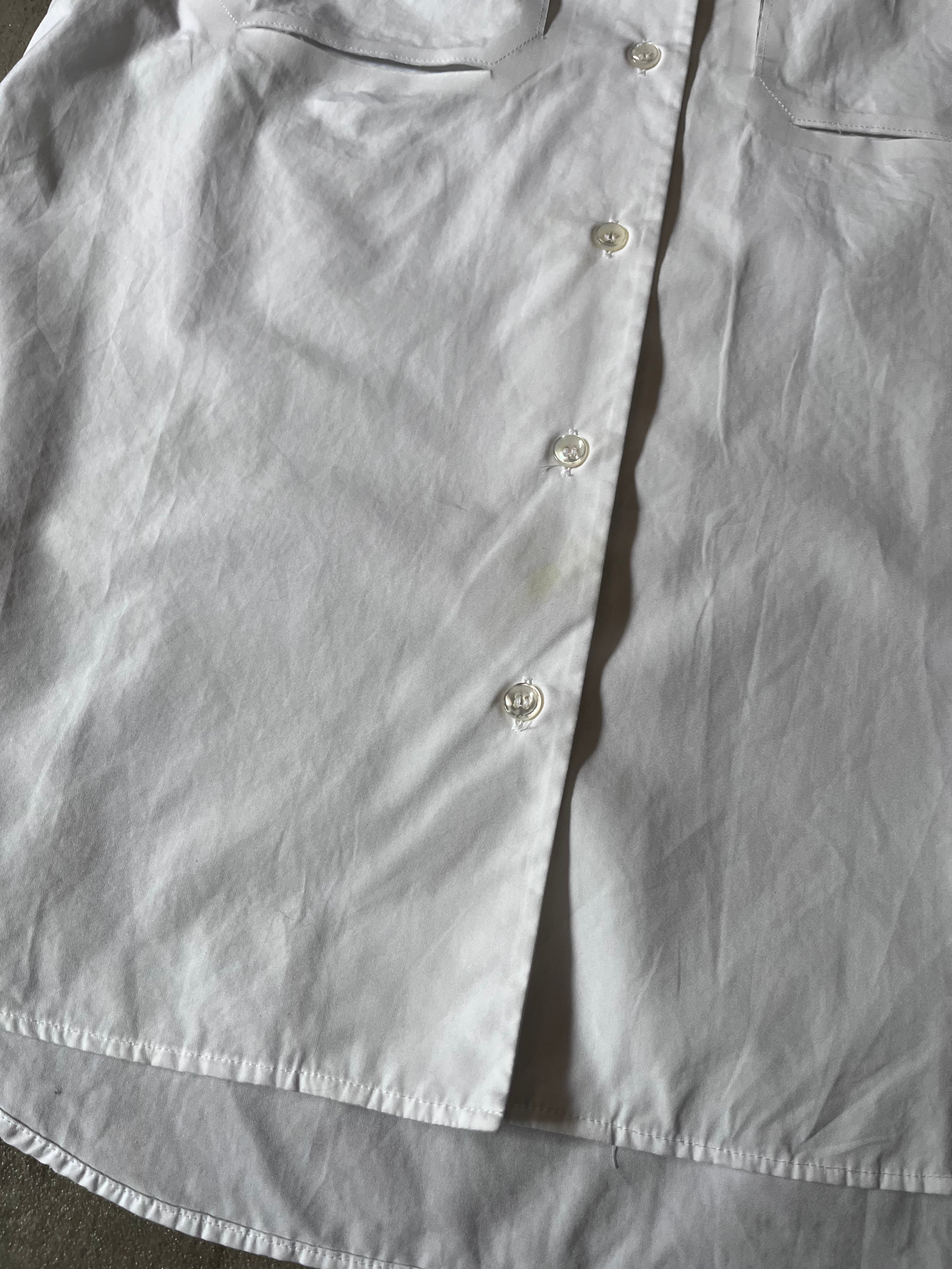S/S 2019 Maison Margiela Artisanal Line Deconstructed Short Sleeve Shirt White Men - M