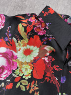 S/S 2019 Dior x Kaws Bouquet De Fleurs Print Silk Short Sleeve Shirt Multicolor Men - M