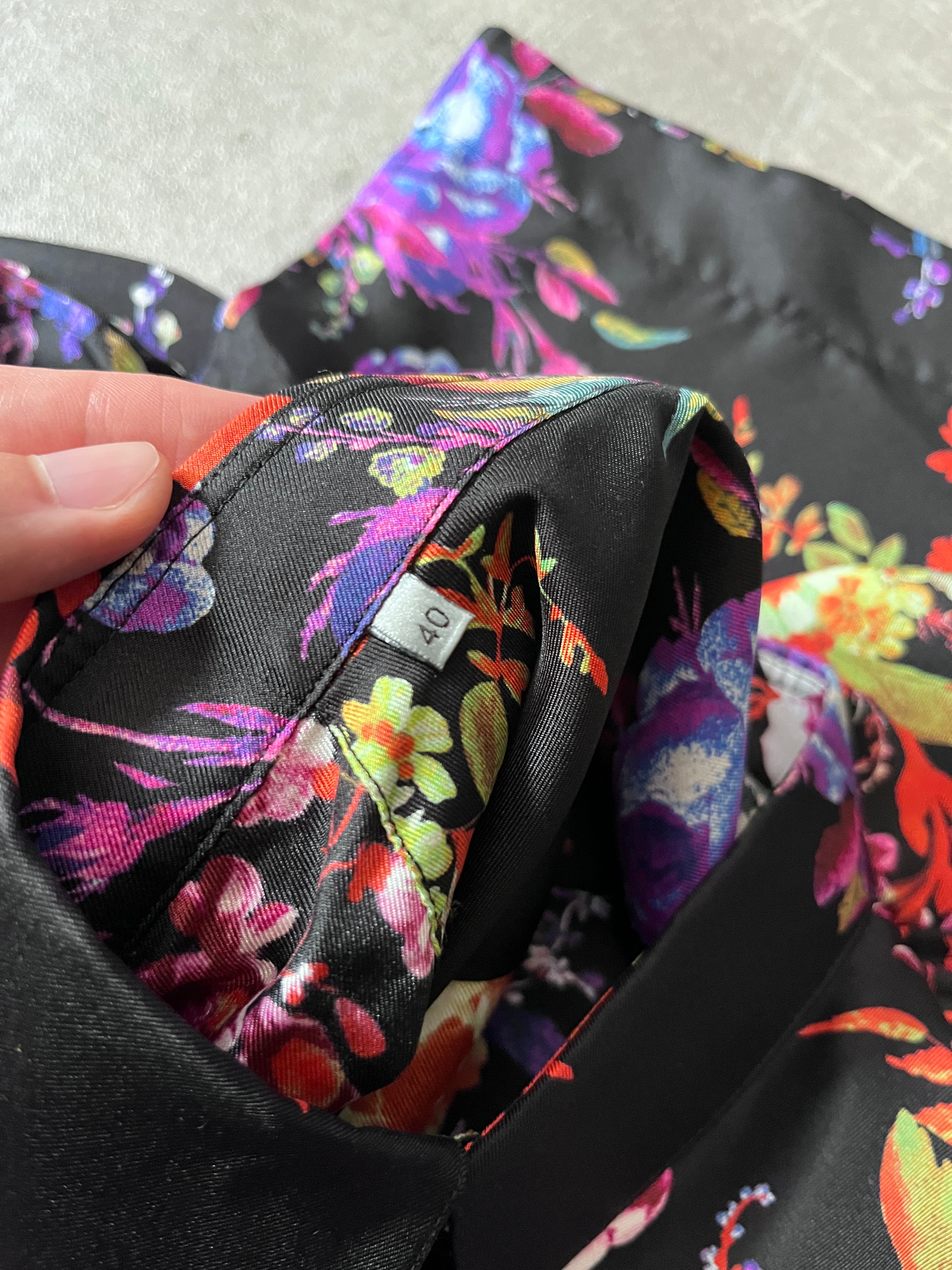 S/S 2019 Dior x Kaws Bouquet De Fleurs Print Silk Short Sleeve Shirt Multicolor Men - M