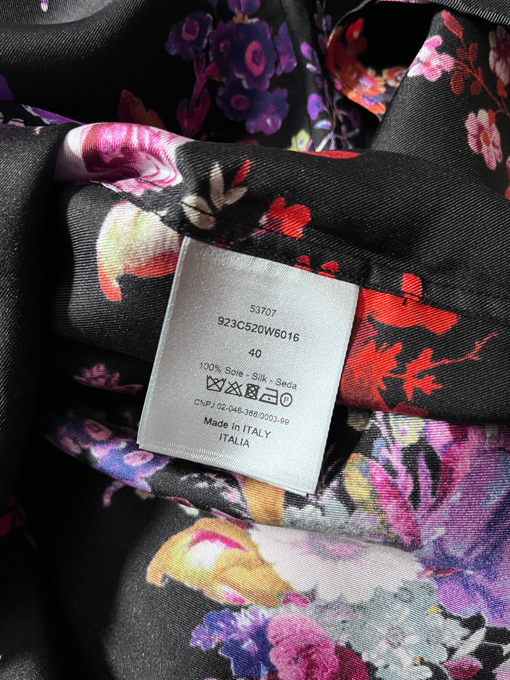 S/S 2019 Dior x Kaws Bouquet De Fleurs Print Silk Short Sleeve Shirt Multicolor Men - M