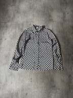 F/W 1995 Gianni Versace Checkered Silk Shirt Black White Women - S