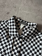 F/W 1995 Gianni Versace Checkered Silk Shirt Black White Women - S