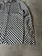 F/W 1995 Gianni Versace Checkered Silk Shirt Black White Women - S