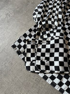 F/W 1995 Gianni Versace Checkered Silk Shirt Black White Women - S