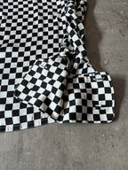 F/W 1995 Gianni Versace Checkered Silk Shirt Black White Women - S