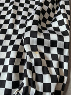 F/W 1995 Gianni Versace Checkered Silk Shirt Black White Women - S