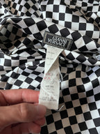 F/W 1995 Gianni Versace Checkered Silk Shirt Black White Women - S