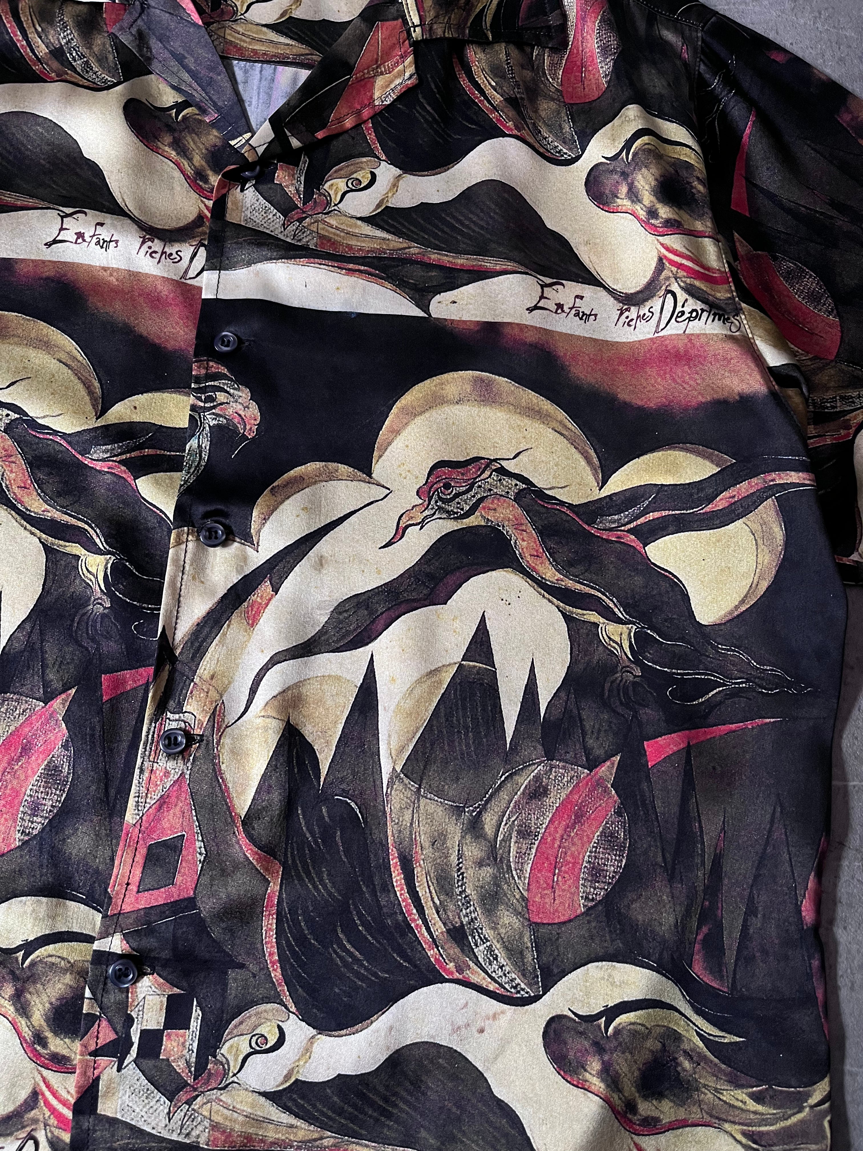 F/W 2019 Enfants Riches Deprimes Broken Violin Silk Shirt Multicolor Men - L