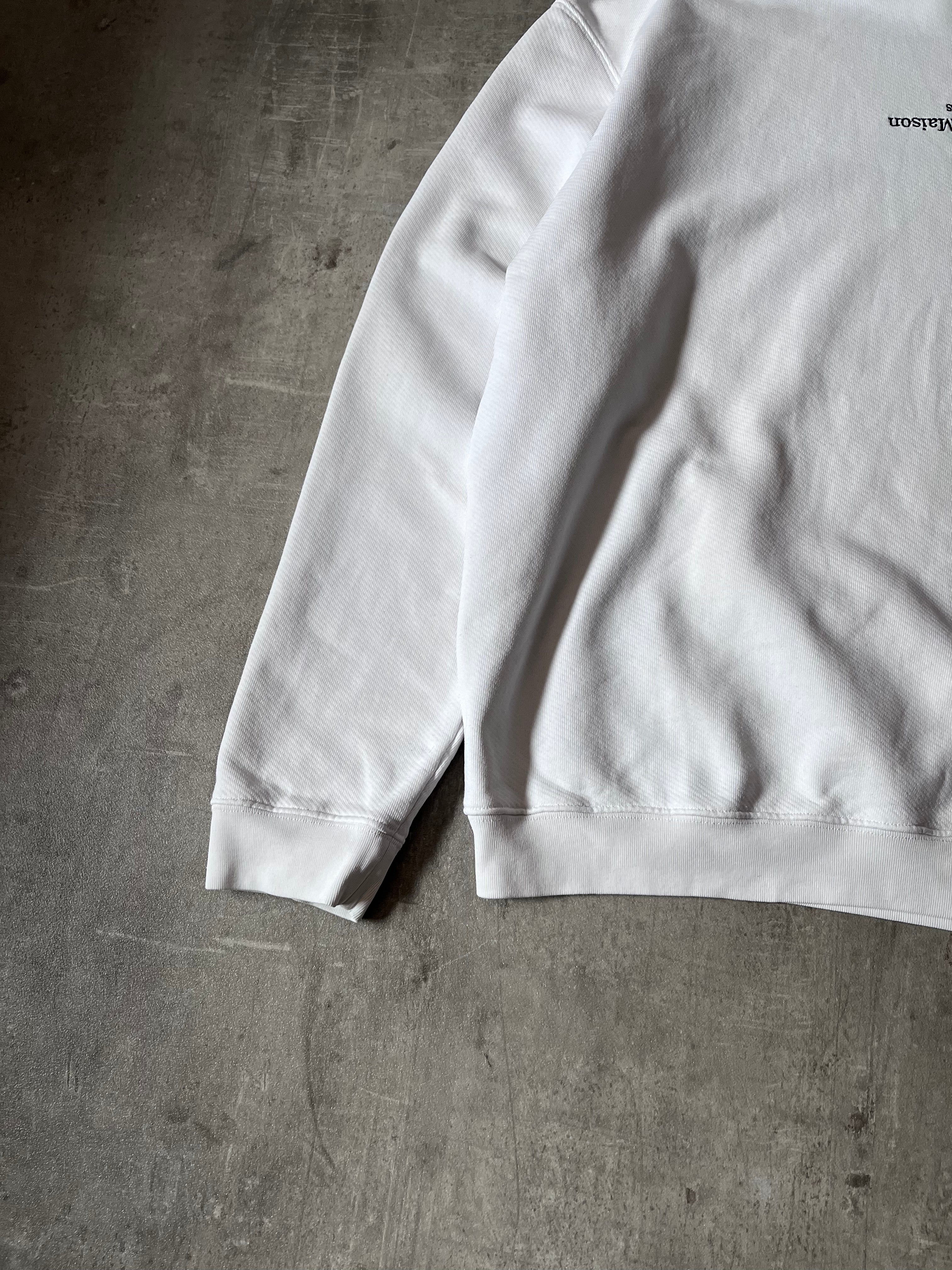 A/W 2020 Maison Margiela Upside Down Logo Hoodie White Men - L