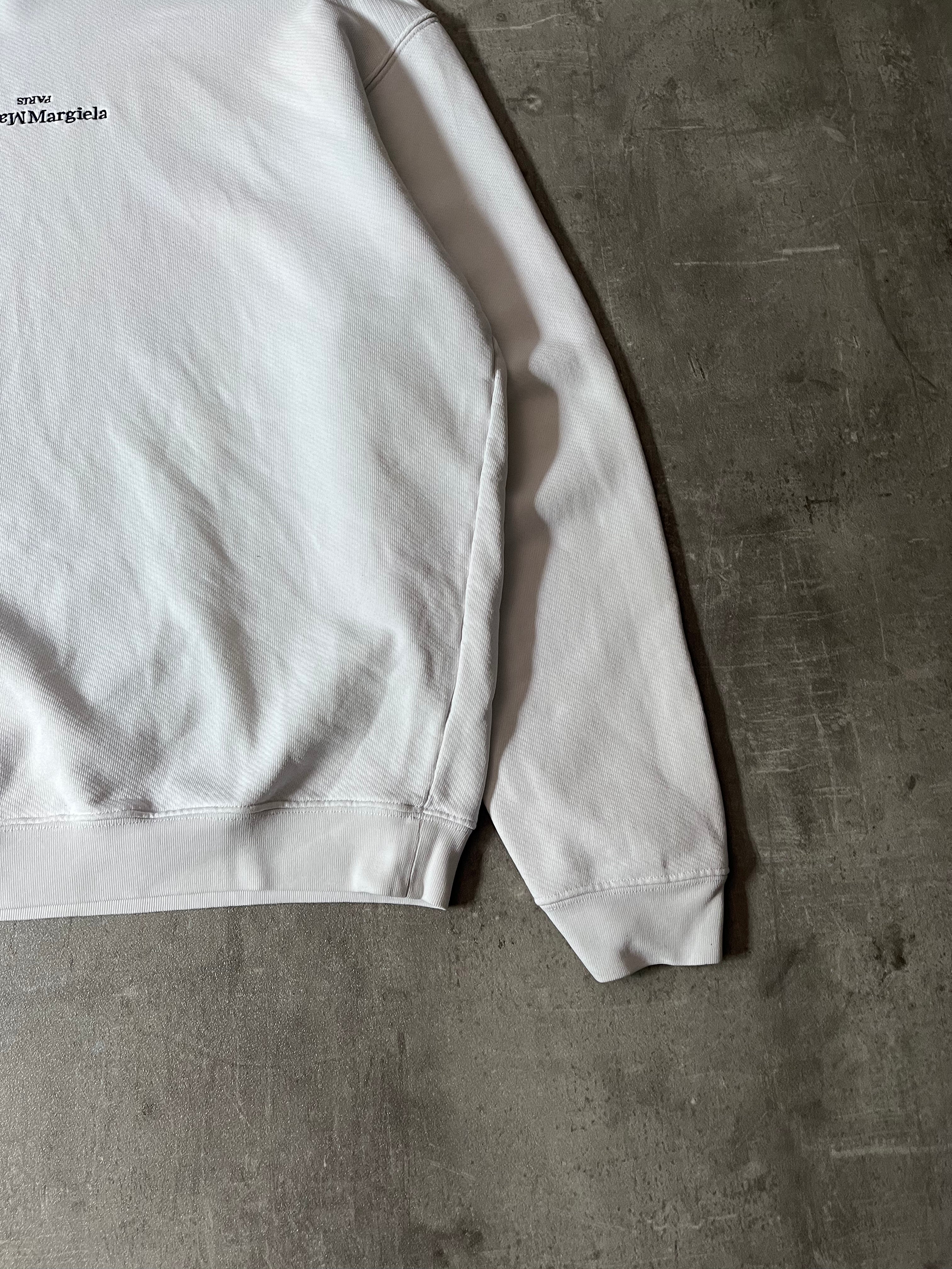 A/W 2020 Maison Margiela Upside Down Logo Hoodie White Men - L