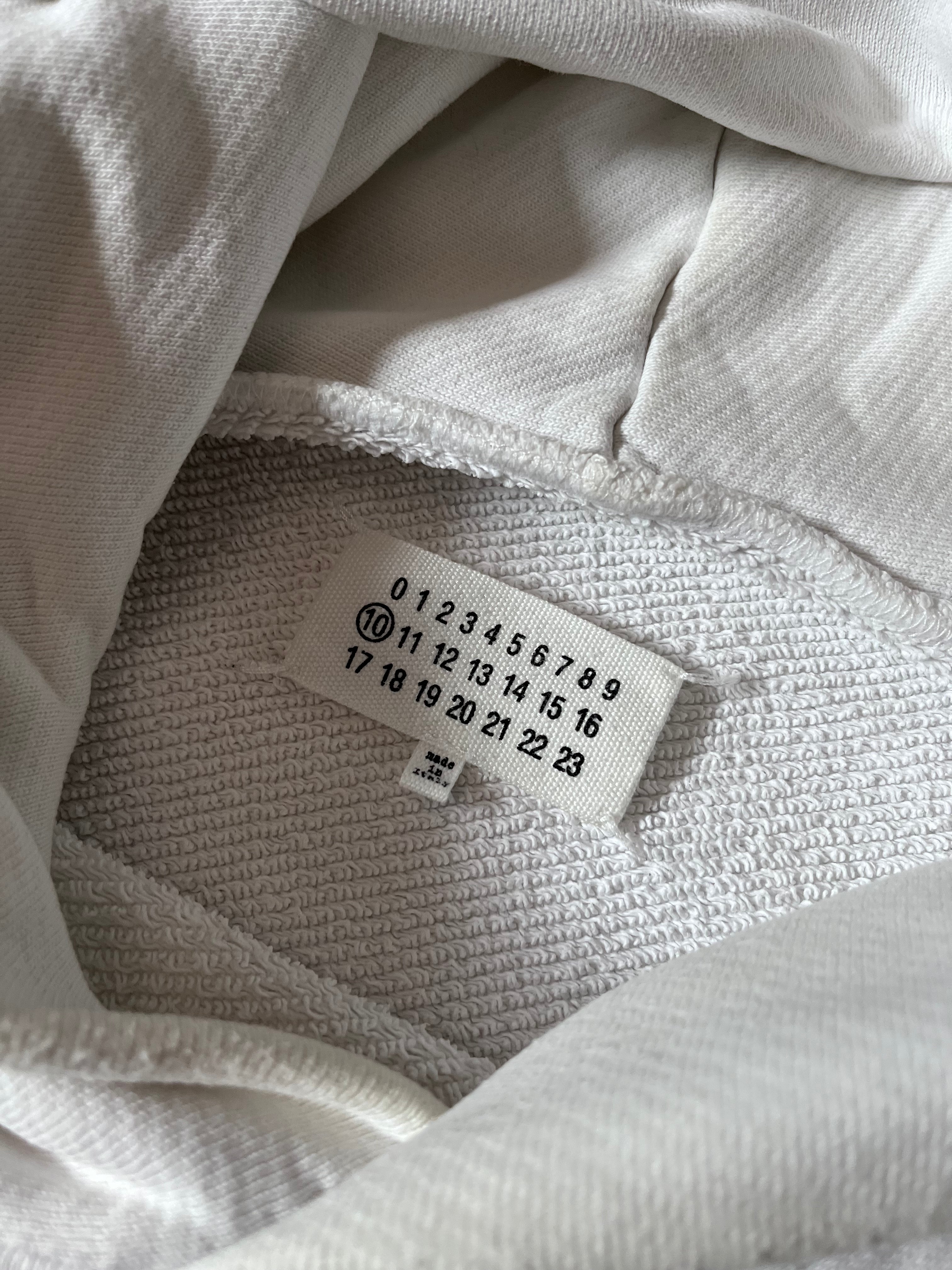 A/W 2020 Maison Margiela Upside Down Logo Hoodie White Men - L