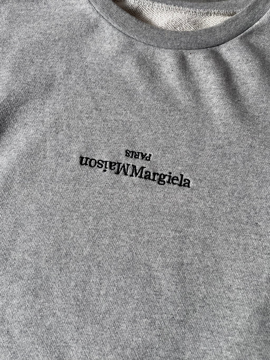 A/W 2020 Maison Margiela Upside Down Logo Sweatshirt Grey Man - L