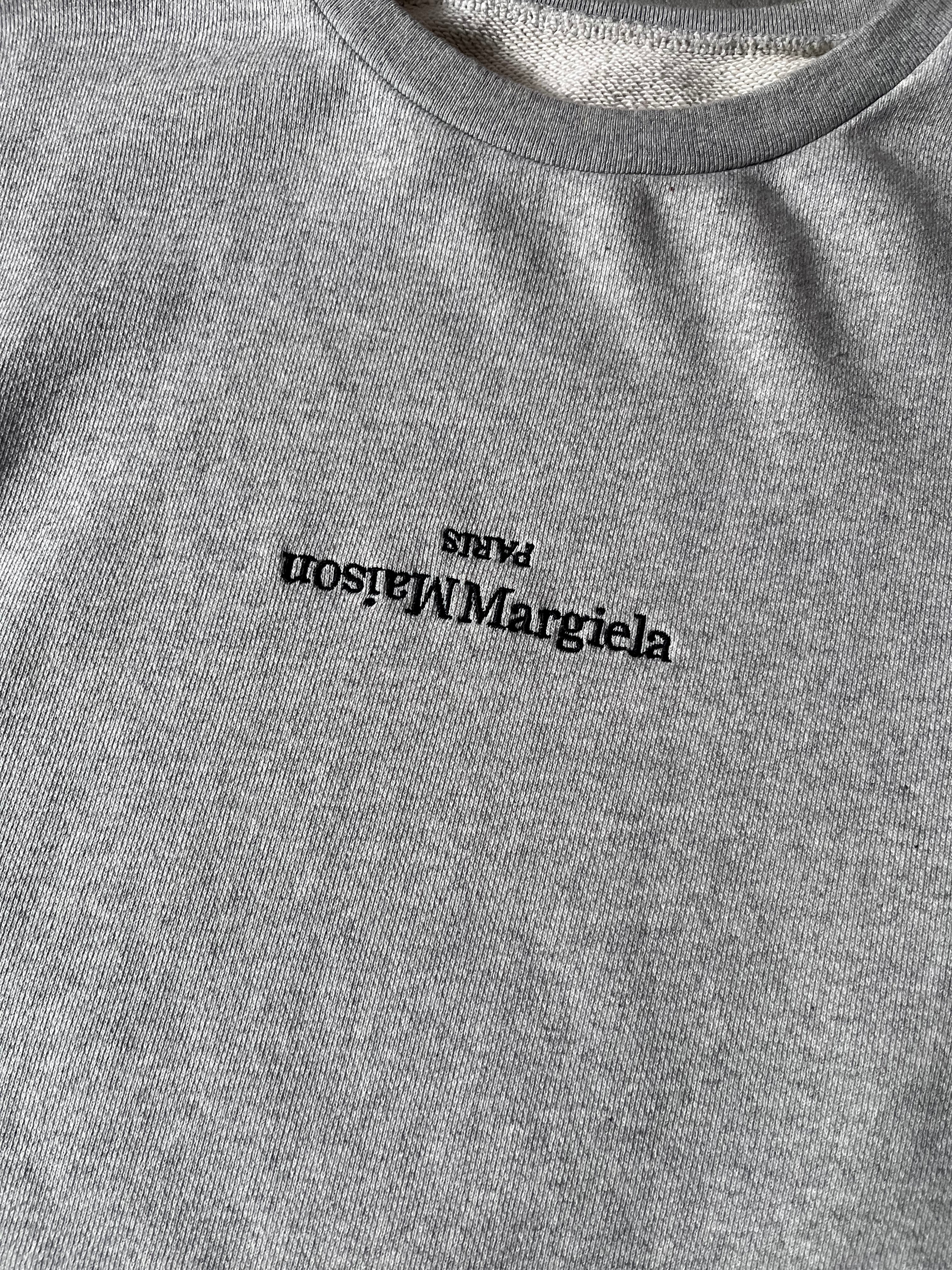 A/W 2020 Maison Margiela Upside Down Logo Sweatshirt Grey Man - L
