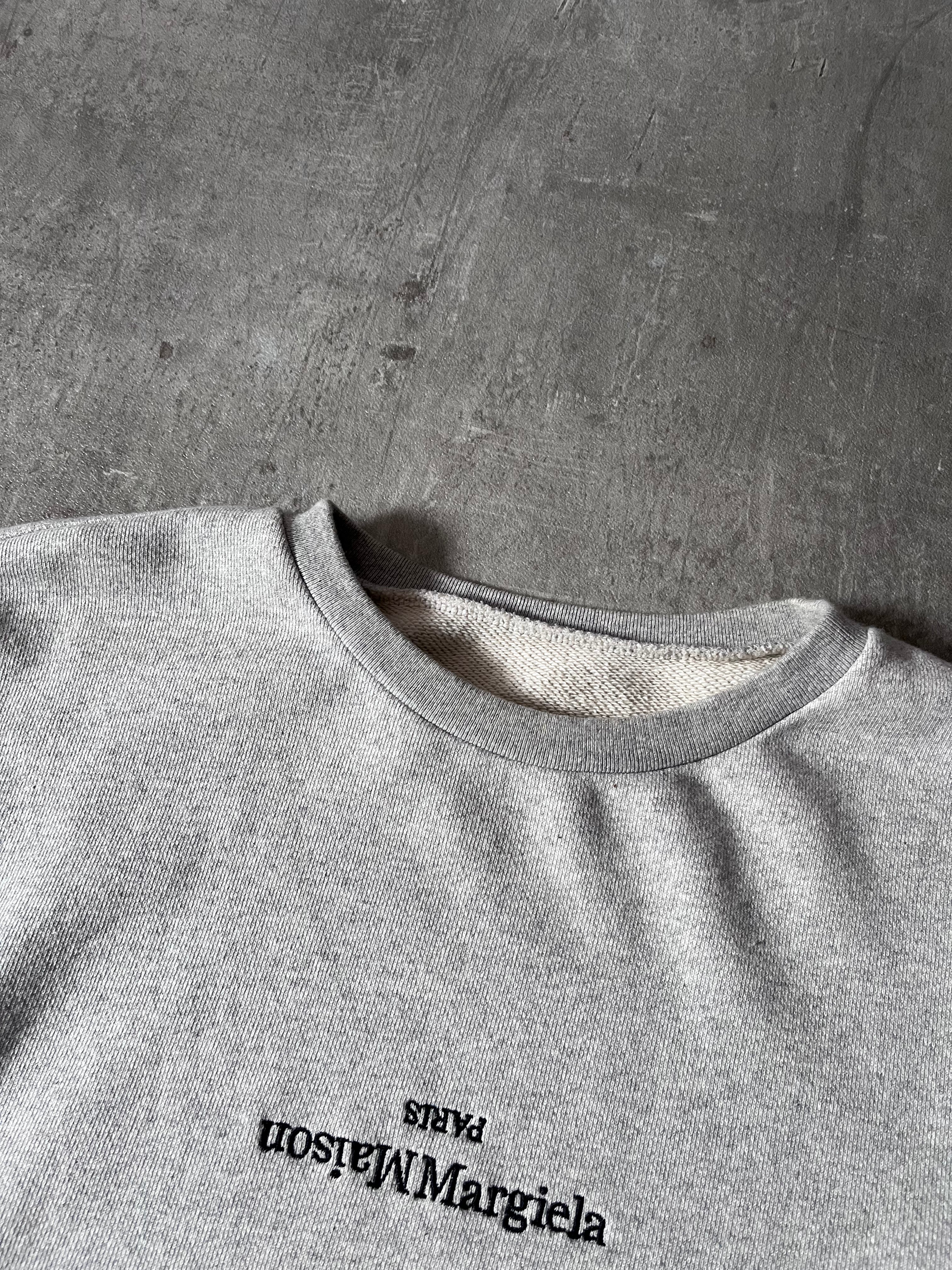 A/W 2020 Maison Margiela Upside Down Logo Sweatshirt Grey Man - L