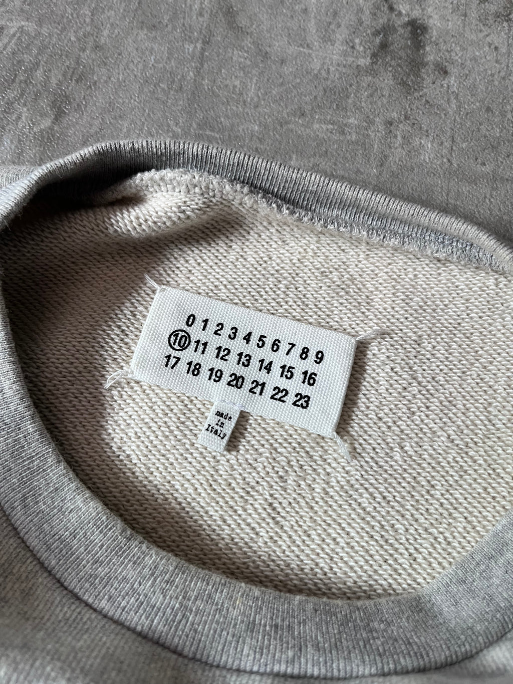 A/W 2020 Maison Margiela Upside Down Logo Sweatshirt Grey Man - L