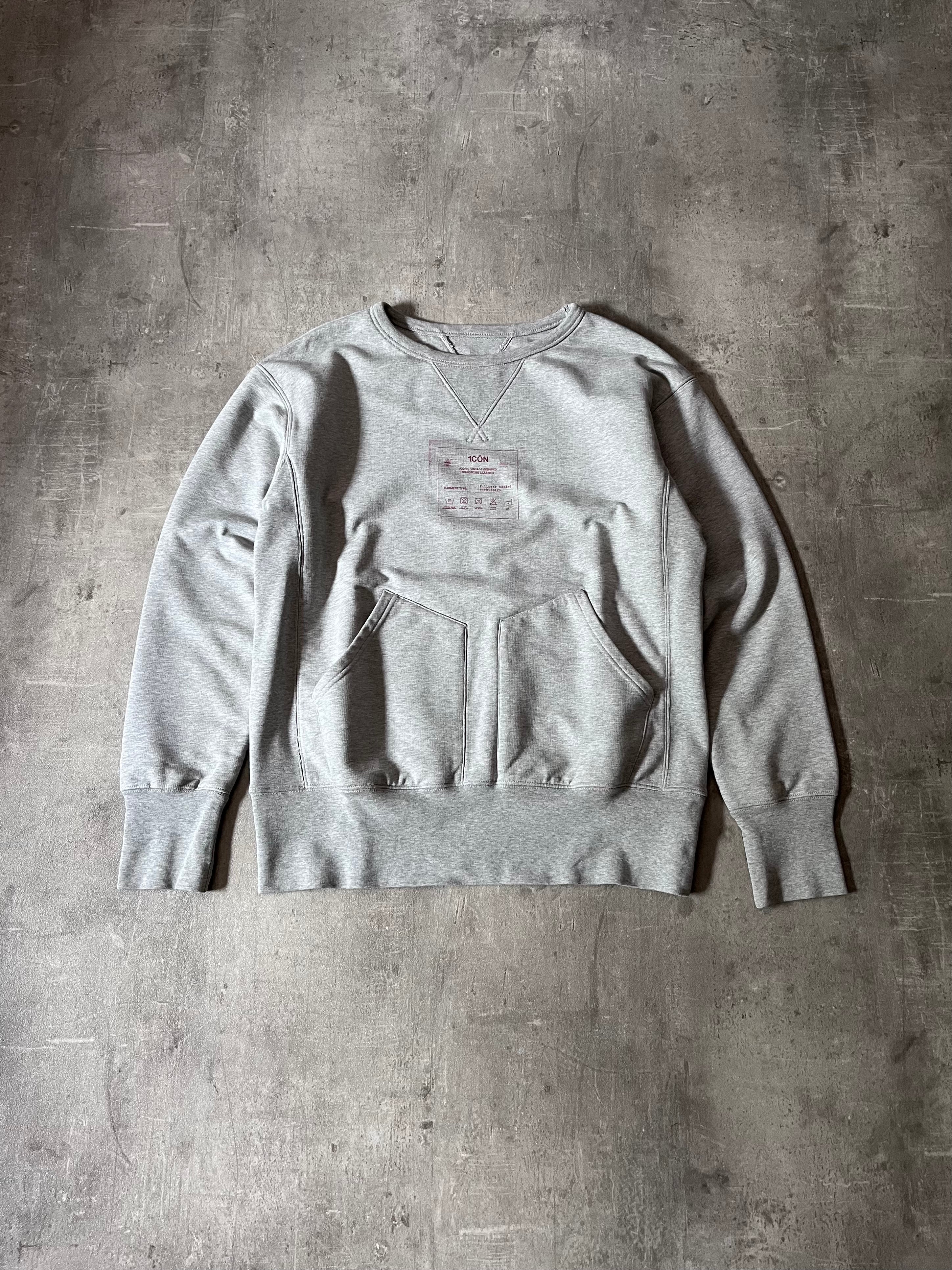 S/S 2021 Maison Margiela Icon Print Double Layer Sweatshirt Grey Men - M