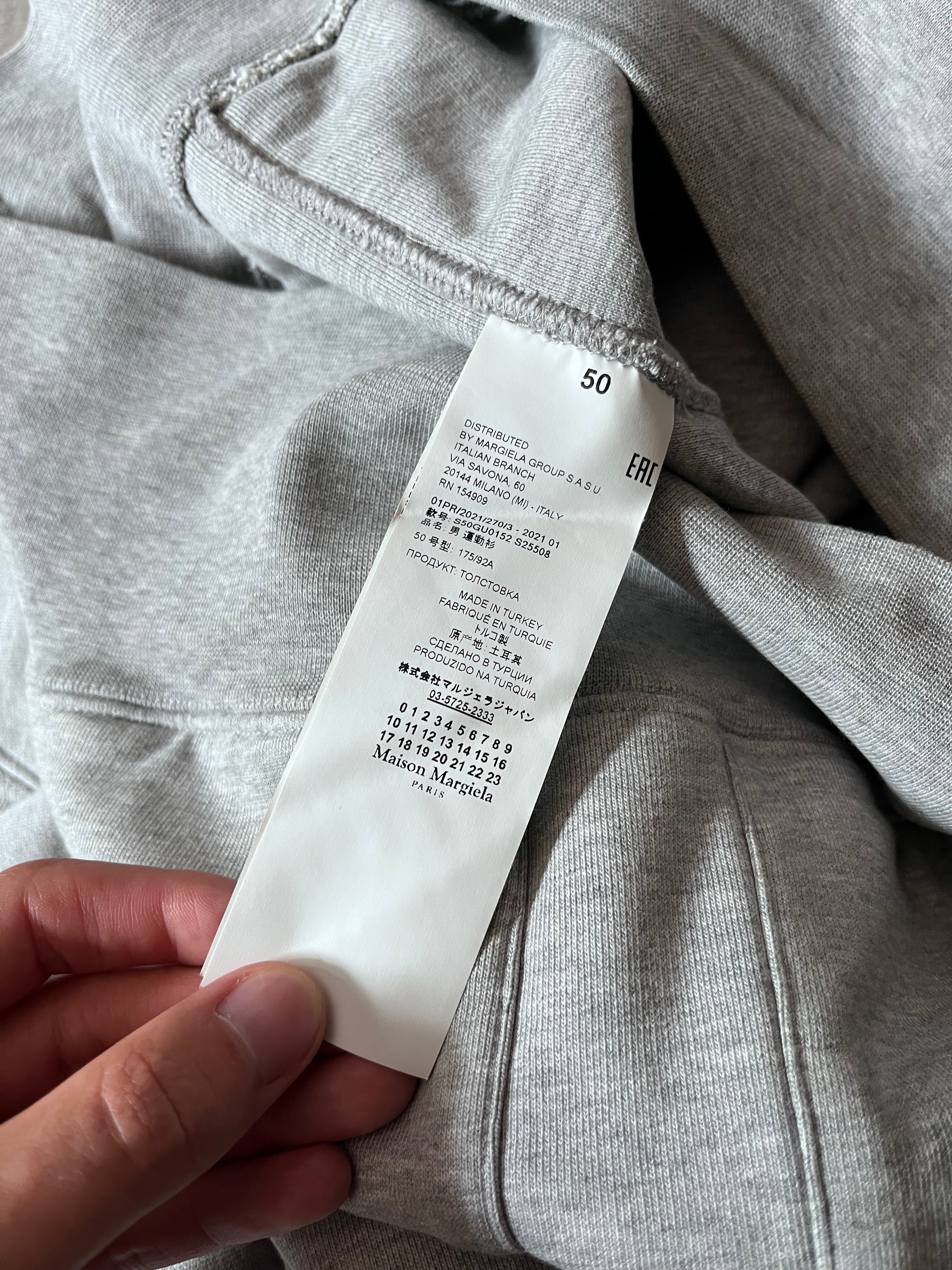 S/S 2021 Maison Margiela Icon Print Double Layer Sweatshirt Grey Men - M