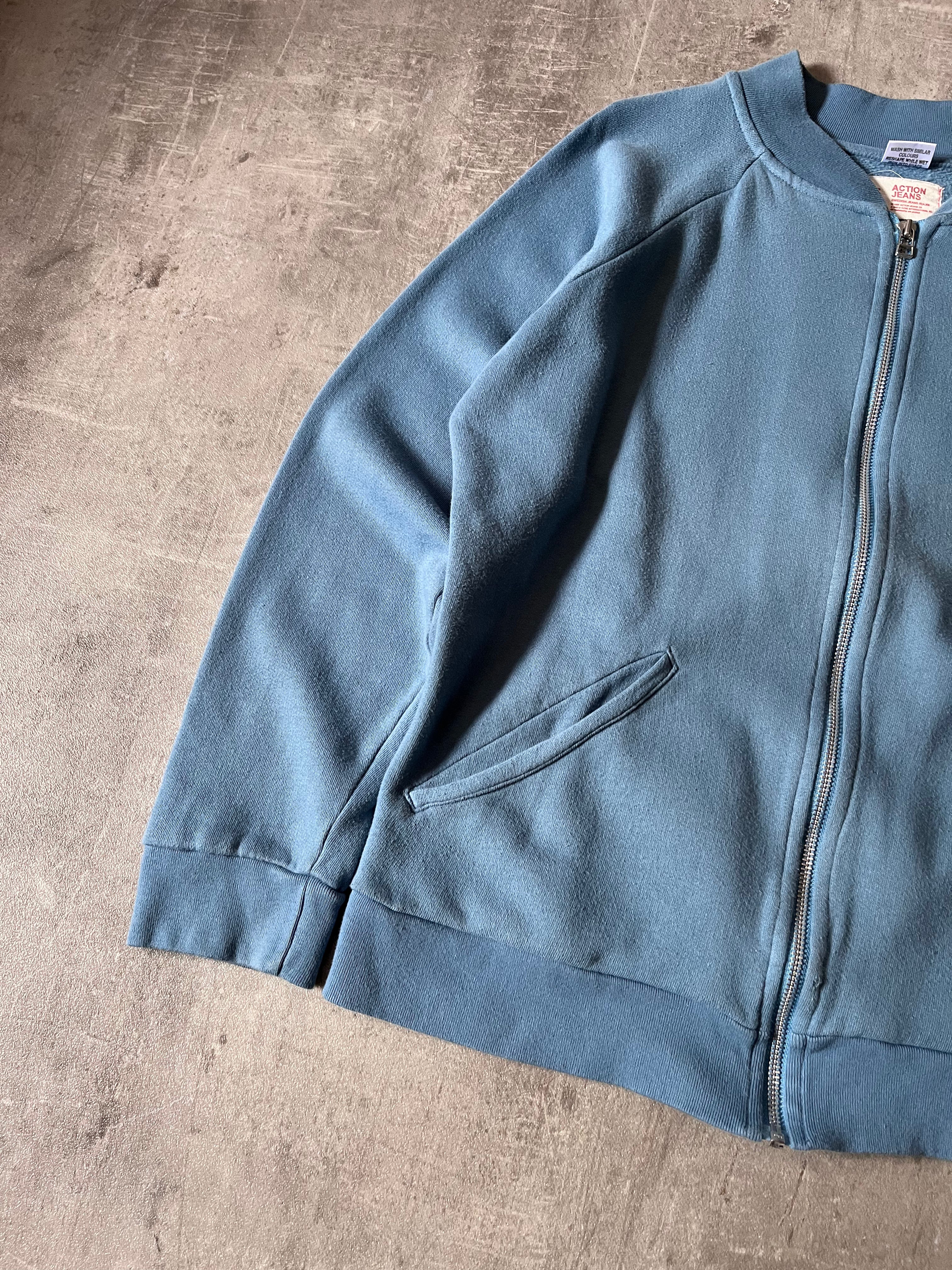 Acne Studios 90s Action Jeans Back Logo Zip Up Sweatshirt Blue - Women - M