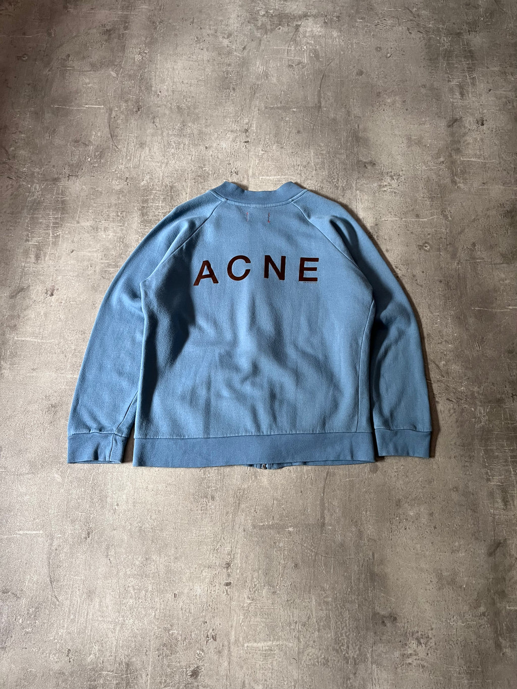 Acne Studios 90s Action Jeans Back Logo Zip Up Sweatshirt Blue - Women - M