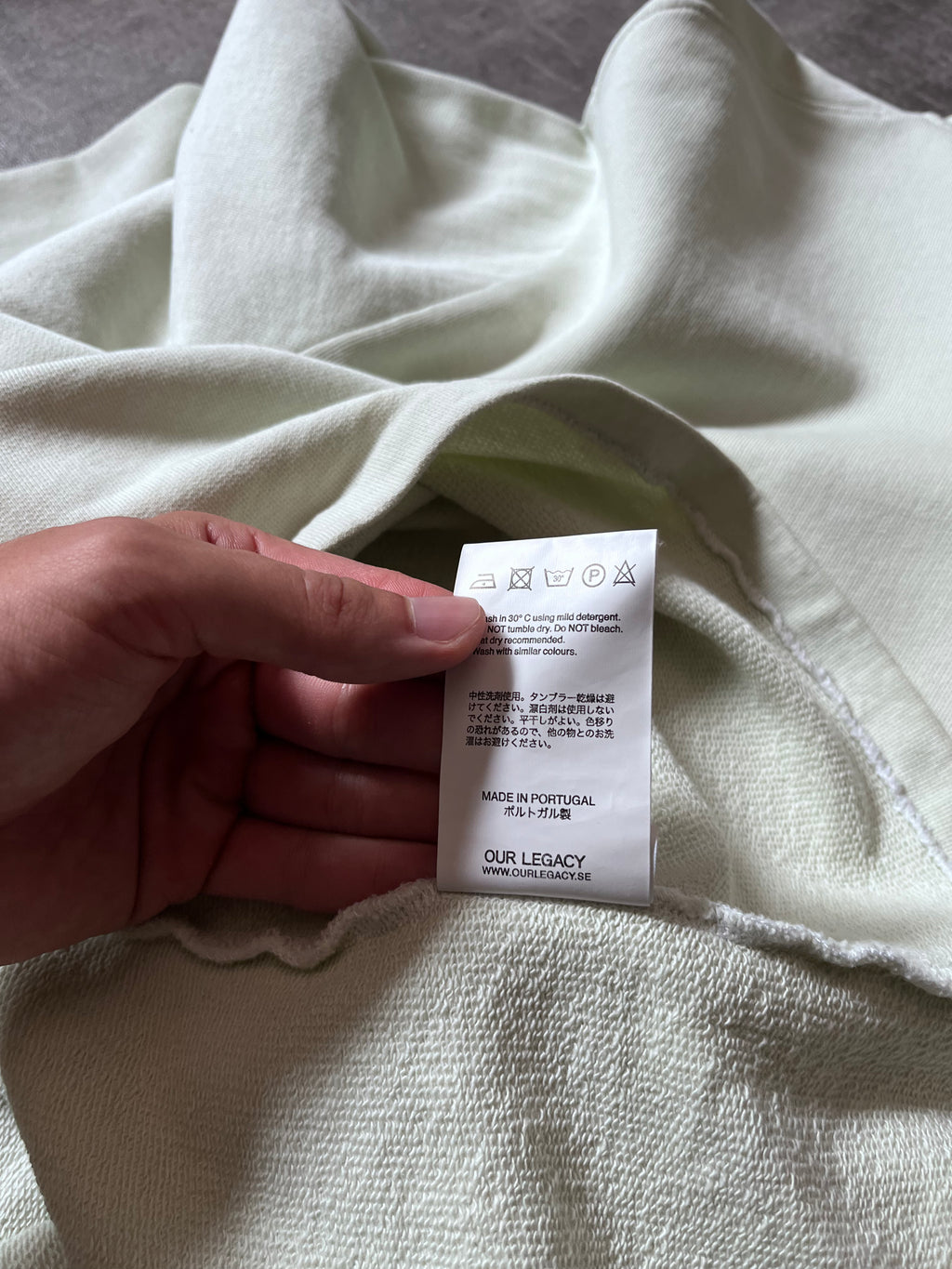 Our Legacy Translucent White Loop Loose Hoodie Mint Men - S