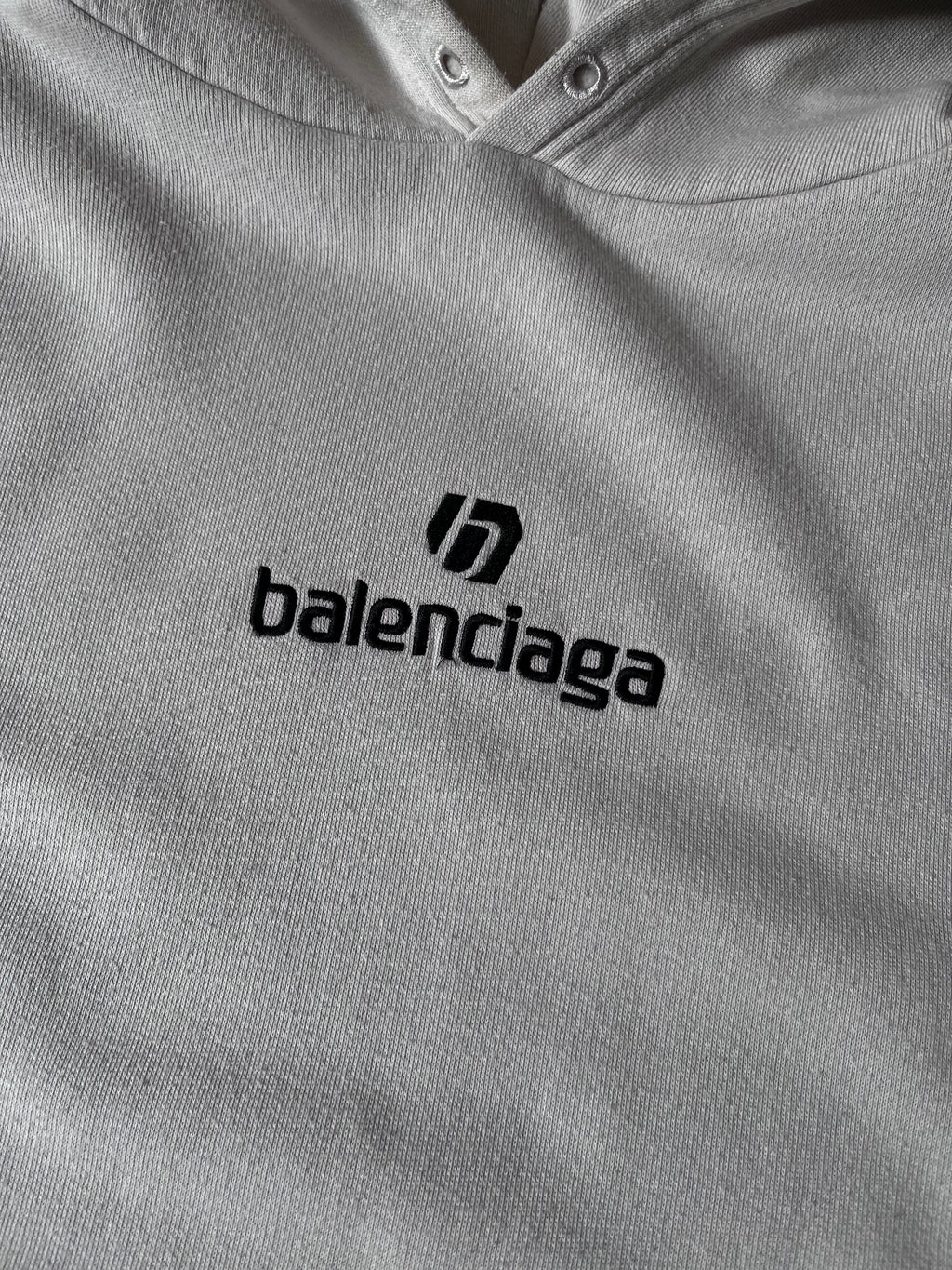 Balenciaga Football Embroidered Logo Hoodie Beige Men - S