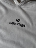 Balenciaga Football Embroidered Logo Hoodie Beige Men - S