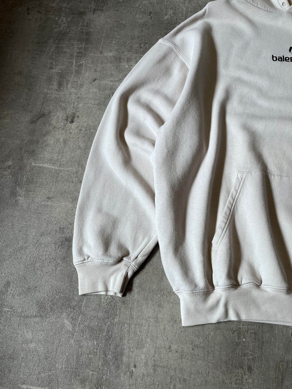 Balenciaga Football Embroidered Logo Hoodie Beige Men - S